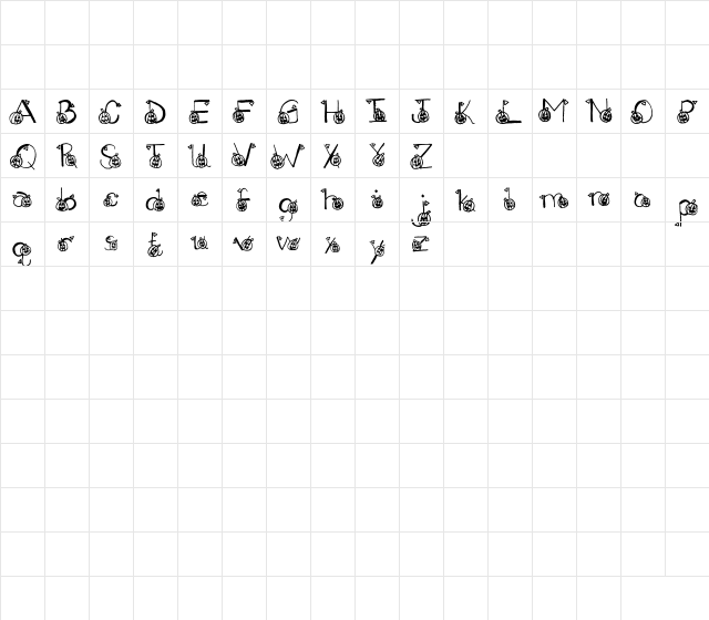 LSPunkins Regular Character Map LSPunkins Regular Character Map