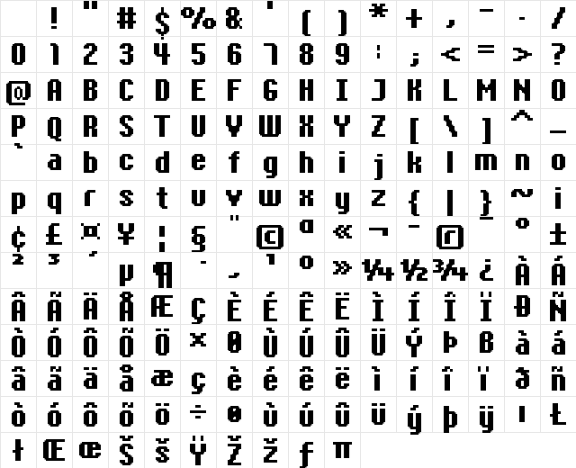 FFF Homepage Bold Extended Regular Character Map FFF Homepage Bold Extended Regular Character Map