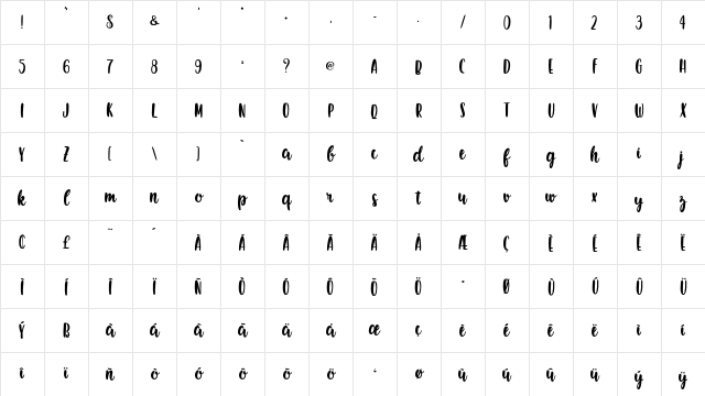 Victory Racket - Personal Use Regular Character Map