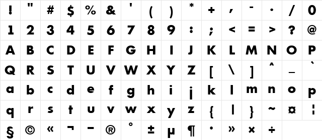 a_Futurica ExtraBold Character Map a_Futurica ExtraBold Character Map