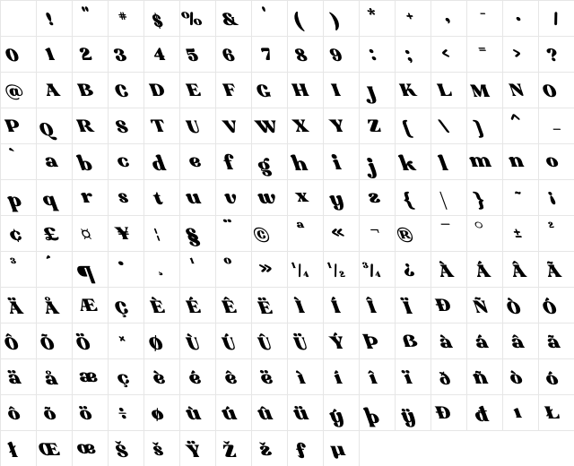 Minigame Oblique Regular Character Map Minigame Oblique Regular Character Map