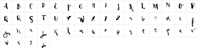 Vtks BlackHair Regular Character Map Vtks BlackHair Regular Character Map