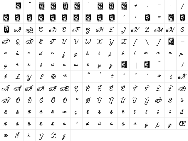 Grandmora Regular Character Map Grandmora Regular Character Map