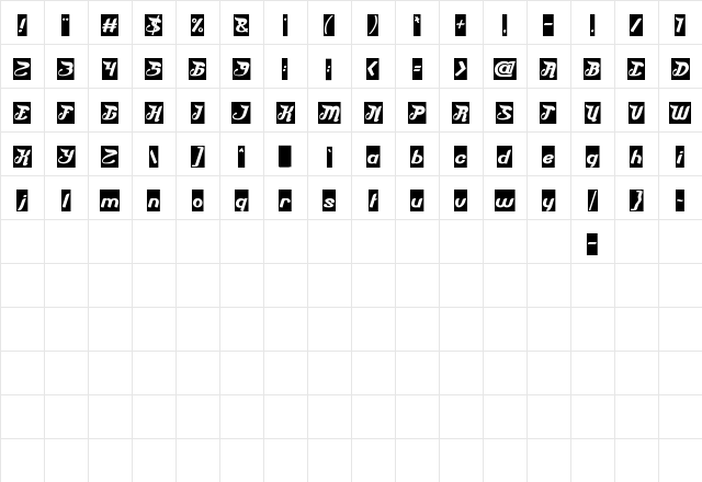 Everyone Heart-Inverse Regular Character Map Everyone Heart-Inverse Regular Character Map
