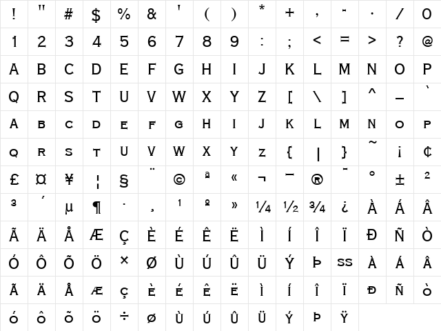 Copperplate T Regular Character Map Copperplate T Regular Character Map