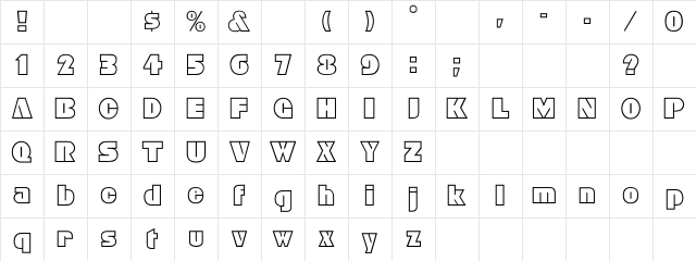 OpenHouse Regular Character Map