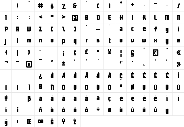 Bellyn Regular Character Map