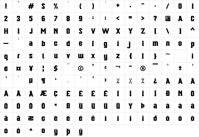 Bellmont Regular Character Map
