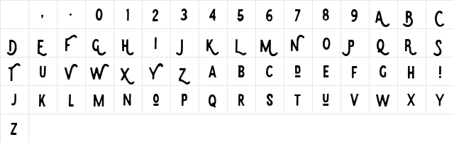Eudora Regular Character Map