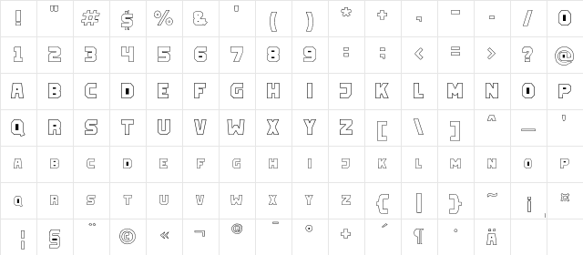TapeArtFont Medium Character Map TapeArtFont Medium Character Map