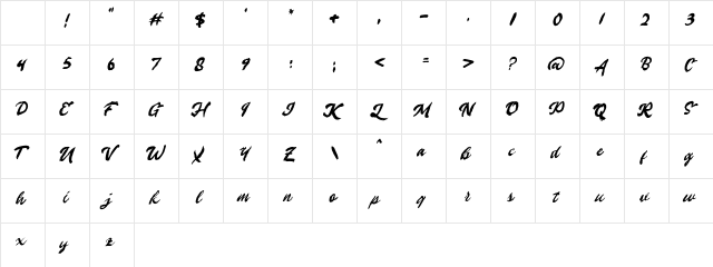 Winland DEMO Regular Character Map