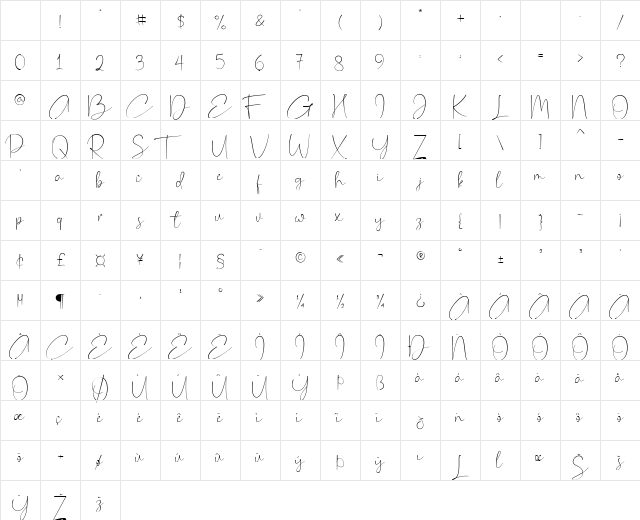 Cassey Regular Character Map Cassey Regular Character Map