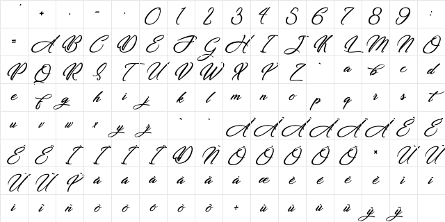 Dirty Bitch Regular Character Map