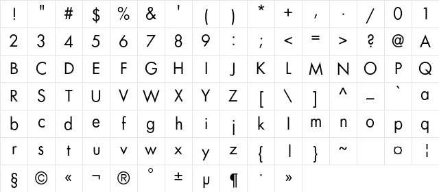 FortuneC Regular Character Map FortuneC Regular Character Map
