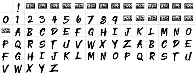 Yenoh Brush Regular Character Map Yenoh Brush Regular Character Map