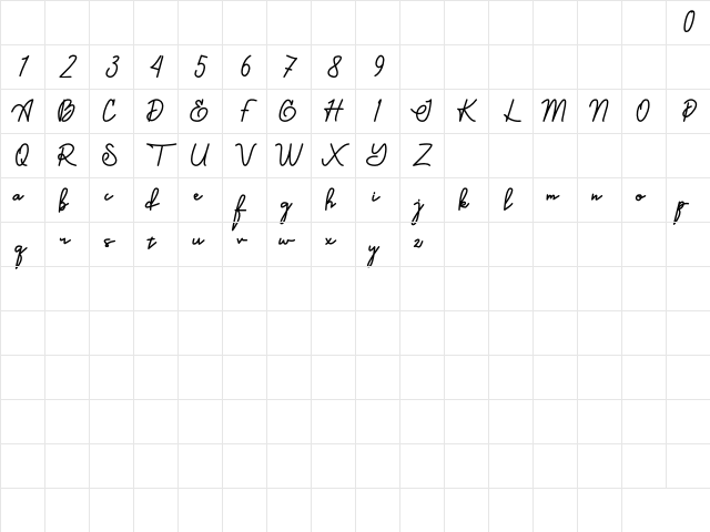 Caligendings Regular Character Map Caligendings Regular Character Map