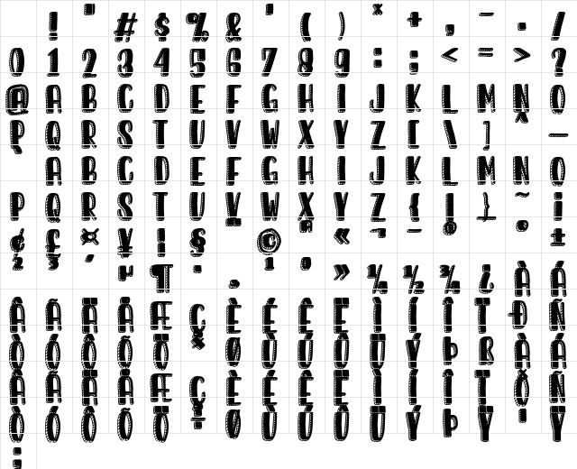 Sunday Morning Regular Character Map