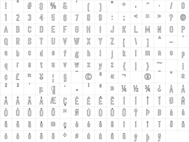 Shakerato-PERSONAL Outline Character Map Shakerato-PERSONAL Outline Character Map