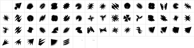 ZagzagHeads Regular Character Map
