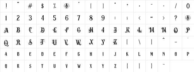 Ved Relret Personal Use Only Regular Character Map