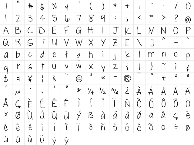 FG Smilla Light Regular Character Map