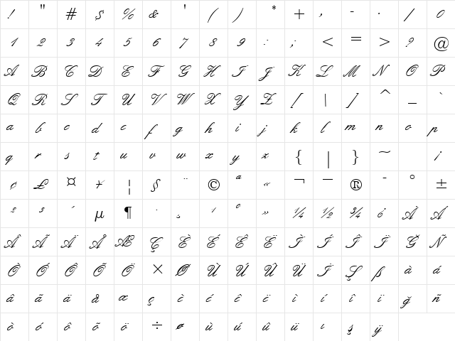 00369 Regular Character Map