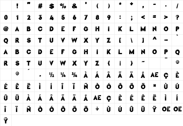 Nuvel Regular Character Map