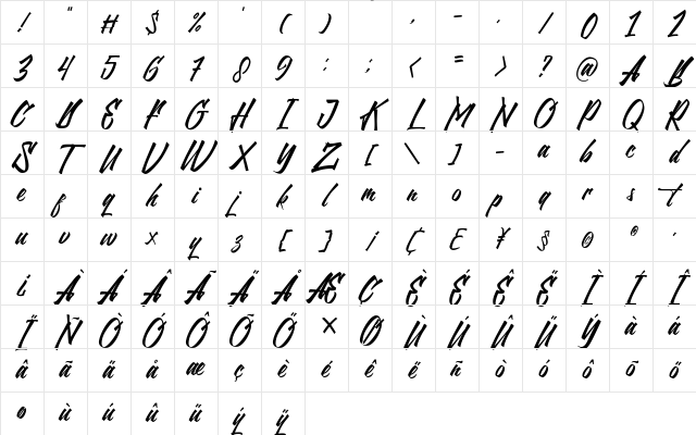 Northline Regular Character Map Northline Regular Character Map