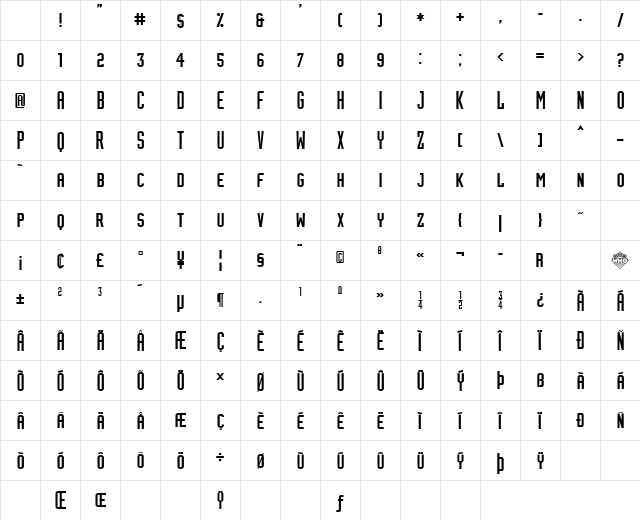 Assiduous SmallCaps Character Map