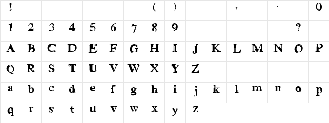 Mystic Regular Character Map