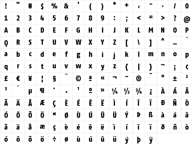 FagoCoTf Extrabold Character Map FagoCoTf Extrabold Character Map