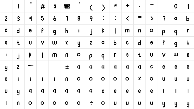 Something Regular Character Map Something Regular Character Map