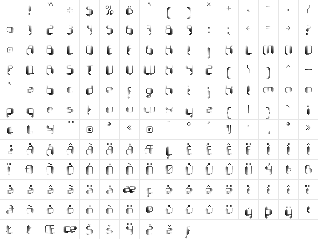 Chemo DotStroke Character Map Chemo DotStroke Character Map