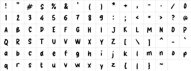 g Gilap Regular Character Map
