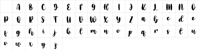 catchy sunday Regular Character Map