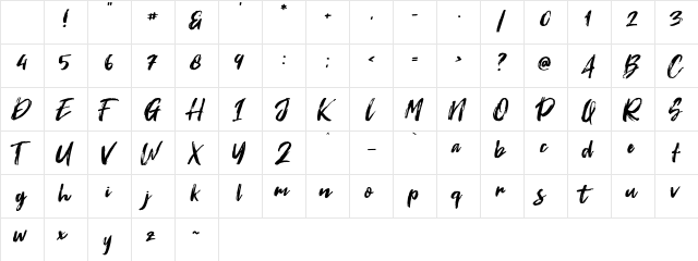 Fontrust Regular Character Map Fontrust Regular Character Map