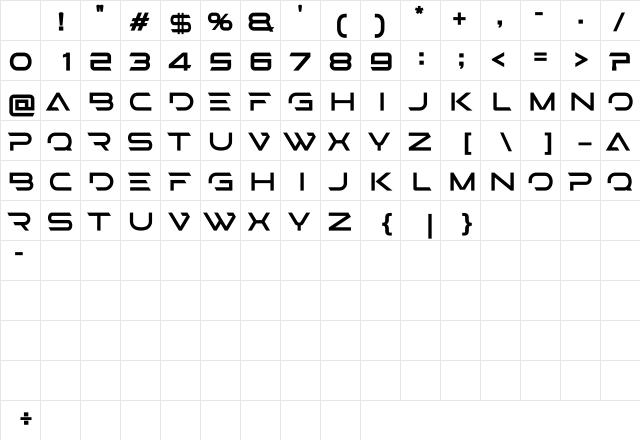 STEPS Italic Character Map