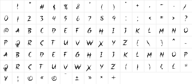 Jacmax Regular Character Map Jacmax Regular Character Map