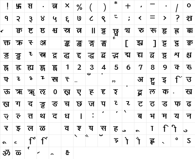 Yogeshweb Bold Character Map Yogeshweb Bold Character Map