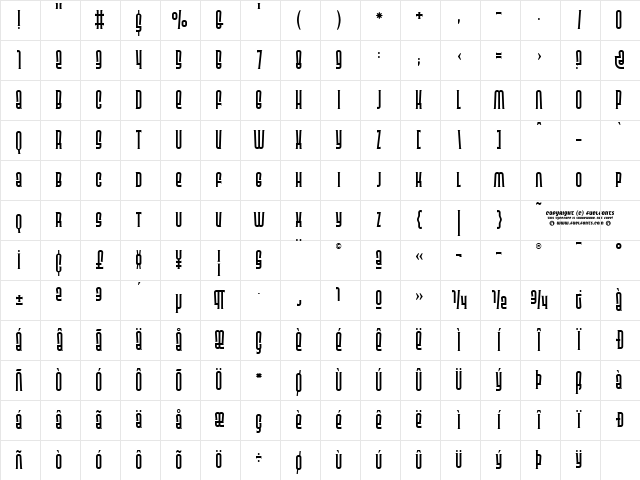 Releaser Serif Regular Character Map Releaser Serif Regular Character Map