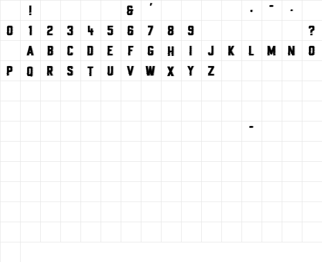 Big Bad Bugs Regular Character Map Big Bad Bugs Regular Character Map