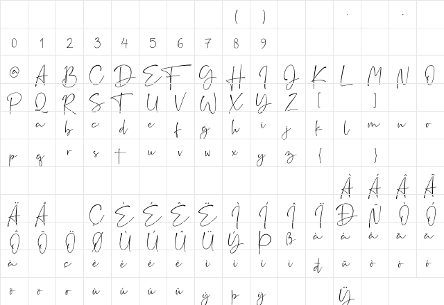 Rushtick Regular Character Map Rushtick Regular Character Map