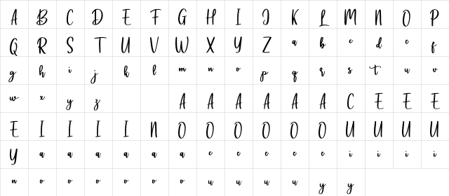 Battikaja Regular Character Map Battikaja Regular Character Map