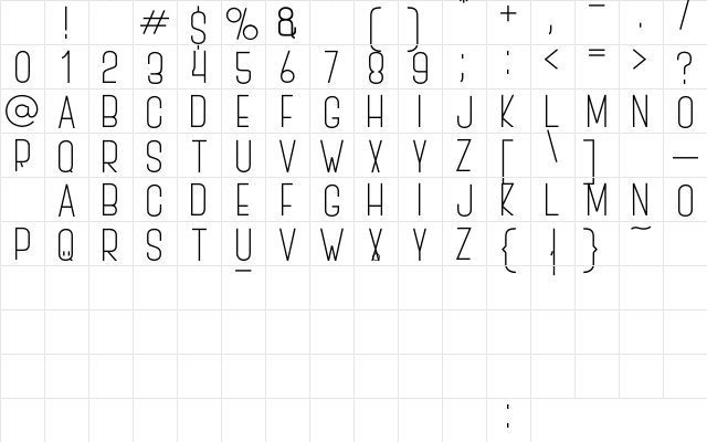 BOVEN 3 Regular Character Map