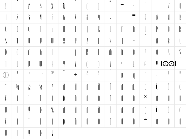 Modern Typography NF Regular Character Map Modern Typography NF Regular Character Map