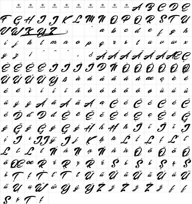 Altavista Regular Character Map Altavista Regular Character Map