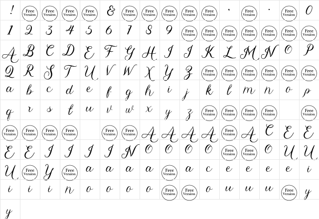 Abilane Free Trial Regular Character Map