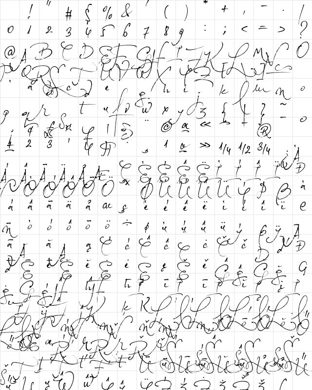 Loveletter No. 9 Regular Character Map Loveletter No. 9 Regular Character Map