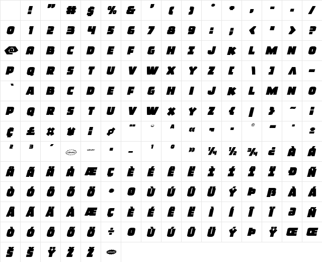Frost Giant Expanded Italic Expanded Italic Character Map Frost Giant Expanded Italic Expanded Italic Character Map