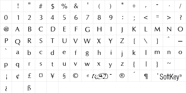 Optim Regular Character Map Optim Regular Character Map